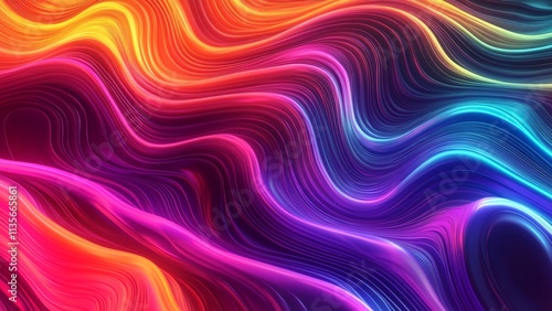 Colorful abstract waves create a vibrant visual experience