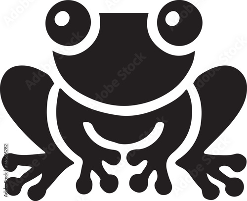 frog icon silhouette style vector art illustration on a white background.
