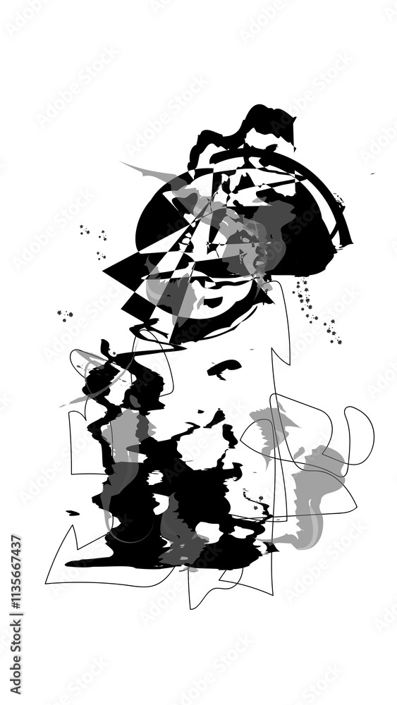 Obraz premium Black and white abstract image illustration.