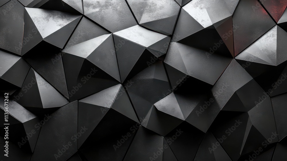 Obraz premium abstract 3d rendering of triangulated surface modern background futuristic polygonal shape low poly minimalistic design for poster cover branding banner placar