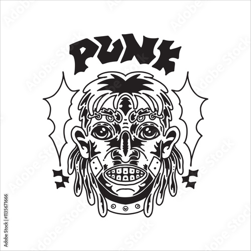Punk charater streetwear design
