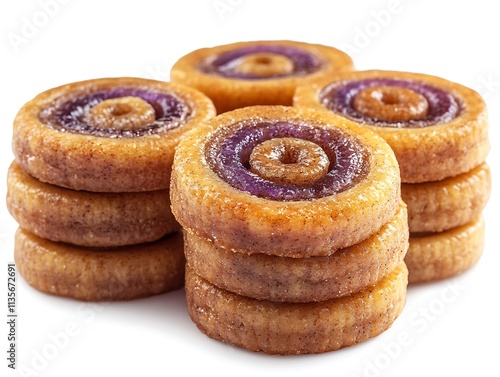 Sweet Swirled Pastry Cakes Stacked High photo