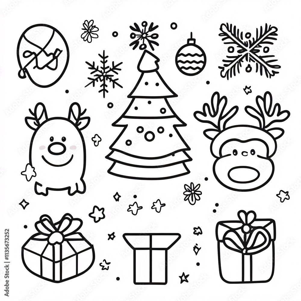 christmas icons set