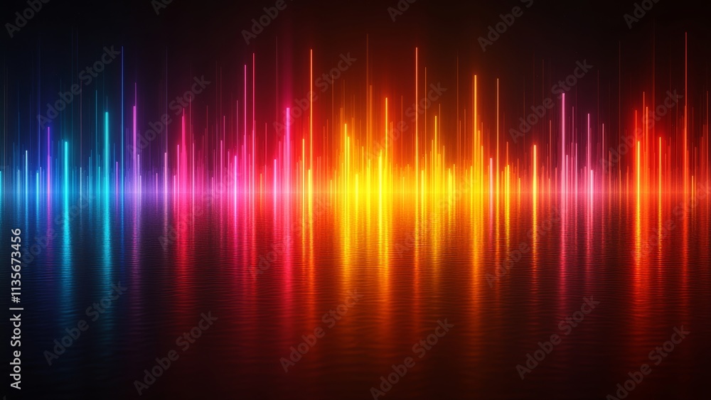 Colorful sound wave visualization representing music flow and rhythm Colorful sound wave visualization representing music flow and rhythm