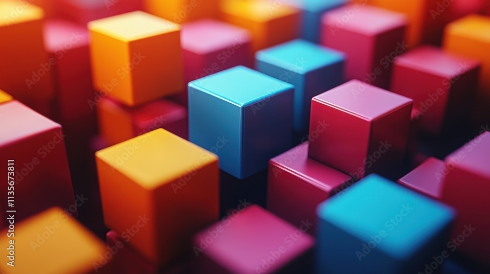 abstract animation geometric background design with colorful cubes looping video 3d rende abstract animation geometric background design with colorful cubes looping video 3d rende