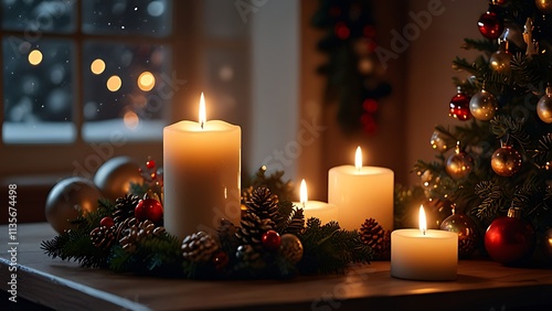 christmas tree and candles