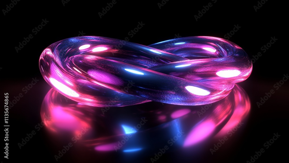 Colorful luminous infinity symbol on a dark background Colorful luminous infinity symbol on a dark background