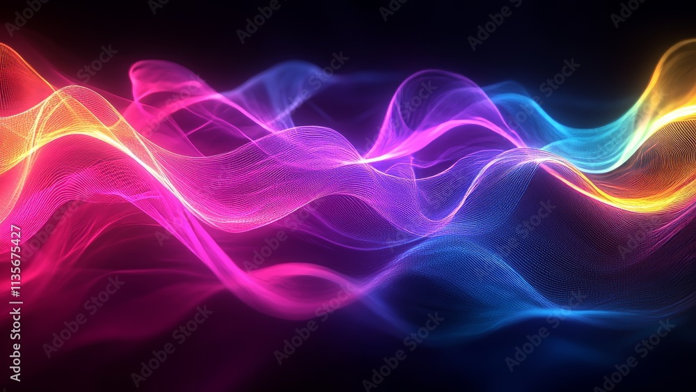 Vibrant waves of color create a mesmerizing visual experience Vibrant waves of color create a mesmerizing visual experience