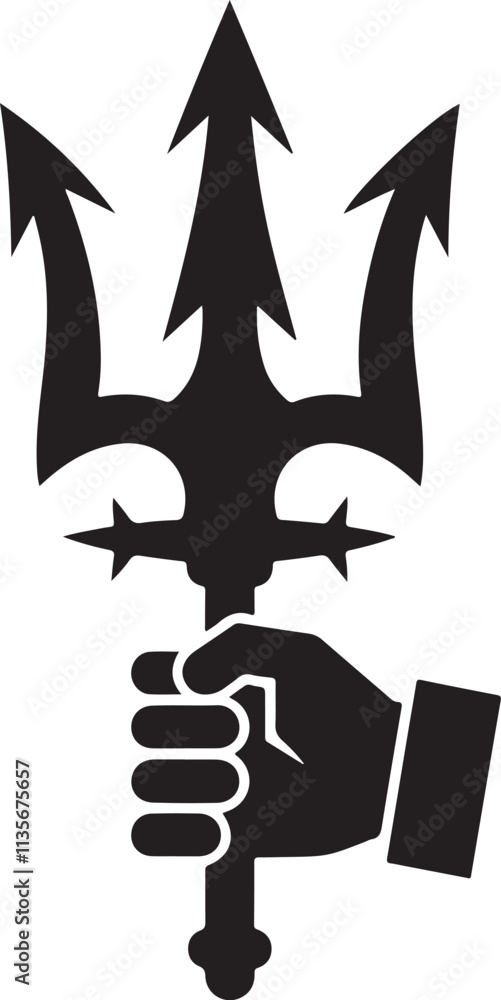 Trident icon silhouette vector style Trident icon silhouette vector style