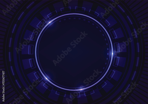 Circle len dark blue line digital graphics background