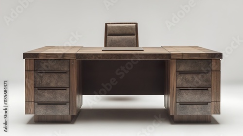 Modern Walnut Executive Desk: Luxury Office Furniture photo