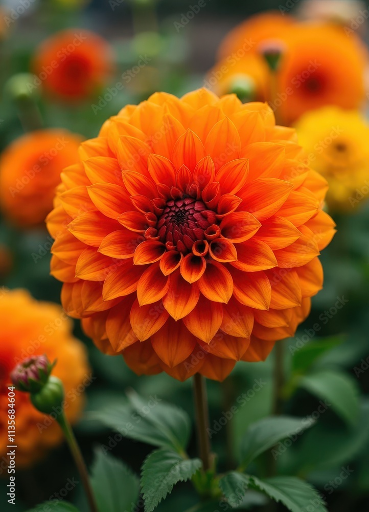 Vibrant Orange Dahlia Close-up
Vibrant Orange Dahlia Close-up