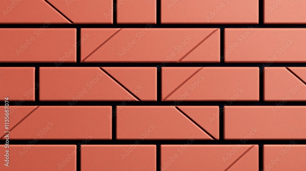 Obraz premium Always recycle, reuse, and seek renewal. Textured red brick wall with distinct pattern and lines.