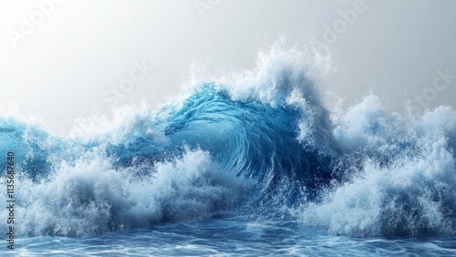 Powerful ocean waves crashing against the shore during the day