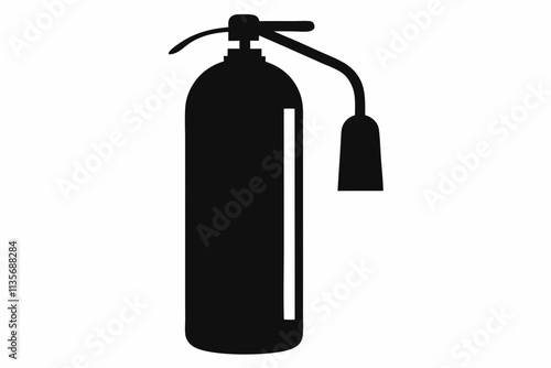 Fire extinguisher icon silhouette illustration vector. Fire extinguisher black isolated icon sign. Fire extinguisher vector symbol.