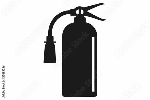 Fire extinguisher icon silhouette illustration vector. Fire extinguisher black isolated icon sign. Fire extinguisher vector symbol.