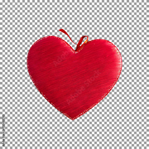 Red Heart Wrapped in Twine for Creative Valentine's Decor on transparent background, png, psd
