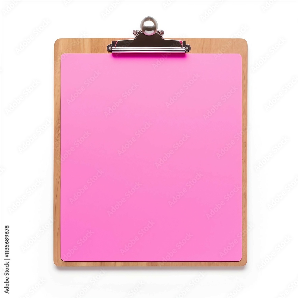 pink clipboard , Isolated white background, flat lay pink clipboard , Isolated white background, flat lay