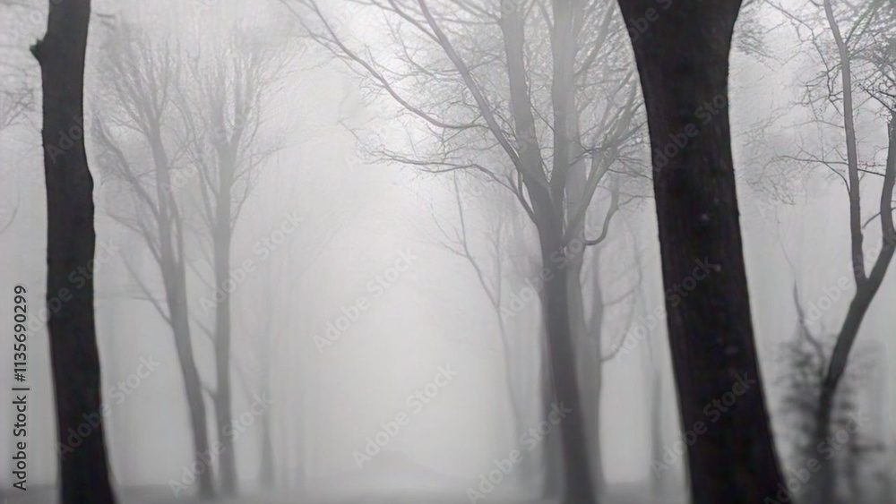 Obraz premium Fog in the forest misty morning in the forest morning fog background wallpaper 4k hd high quality 
