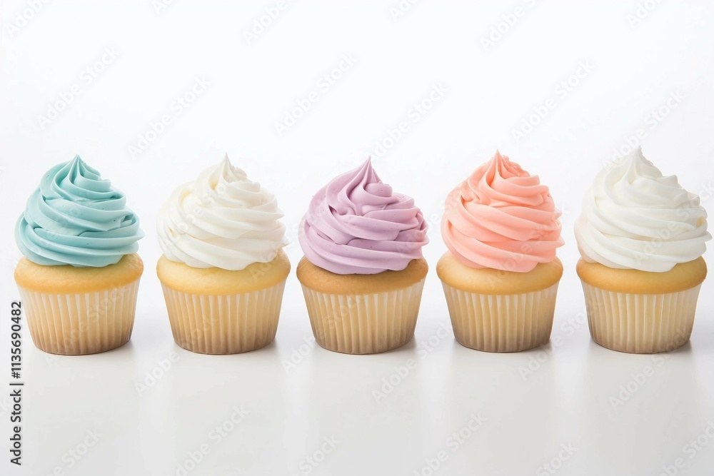 Pastel Cupcakes with Swirled Frosting Pastel Cupcakes with Swirled Frosting