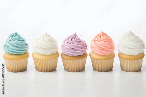 Pastel Cupcakes with Swirled Frosting 