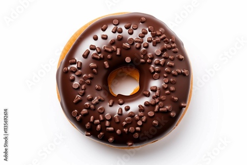 Wallpaper Mural Chocolate Donut , Isolated white background, flat la Torontodigital.ca