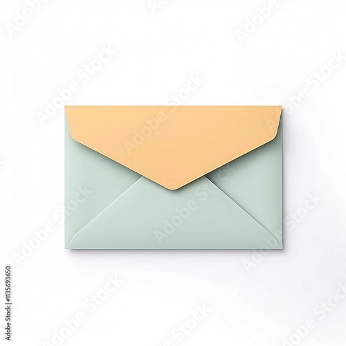 Pastel Envelope , Isolated white background, flat lay 