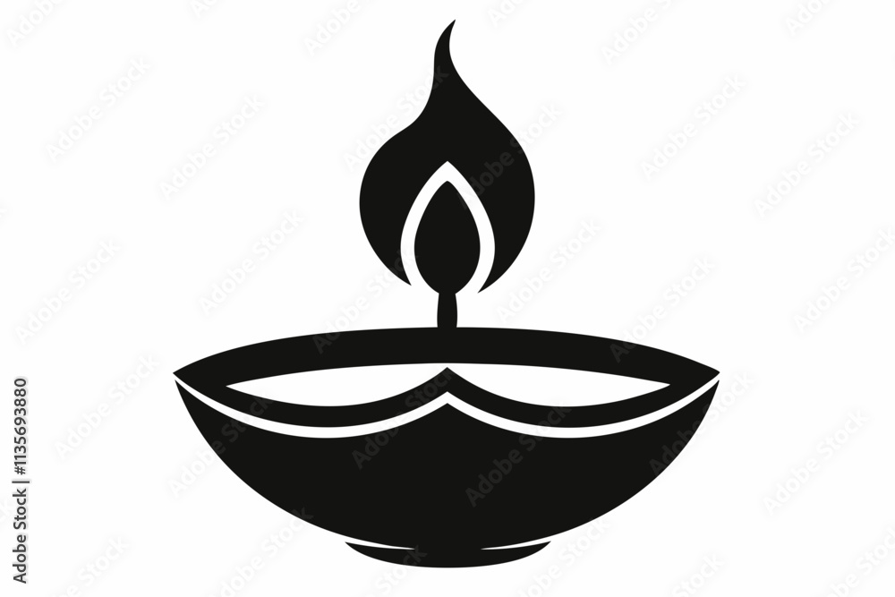 Diwali diya oil lamp flat vector icon for holiday. Black and White oil lam diya icon in flat style. Pro Vector Diwali diya oil lamp flat vector icon for holiday. Black and White oil lam diya icon in flat style. Pro Vector