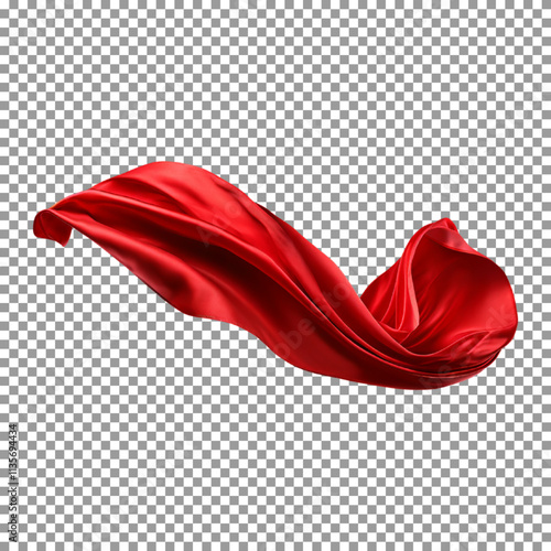 Red Silk Fabric Wave on transparent background, png, psd
