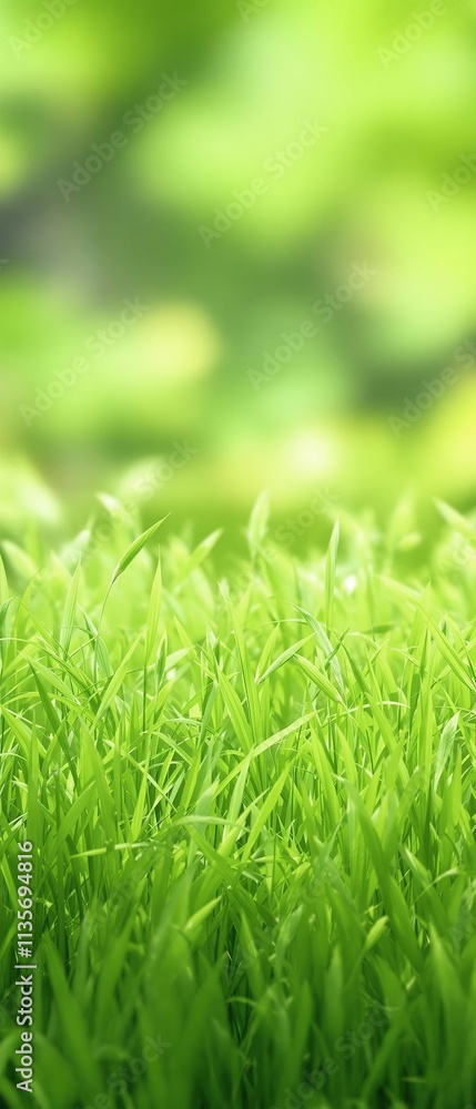 Lush green background with tall grass swaying in the wind, foliage, green background Lush green background with tall grass swaying in the wind, foliage, green background