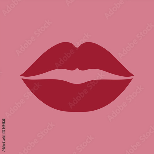 Lips Silhouette Vector illustration Ai Generated