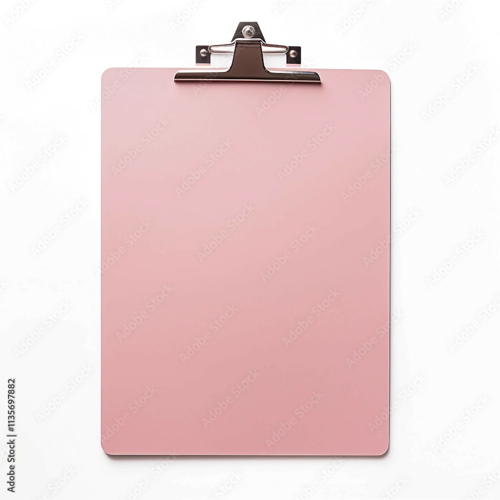 pink clipboard , Isolated white background, flat lay pink clipboard , Isolated white background, flat lay