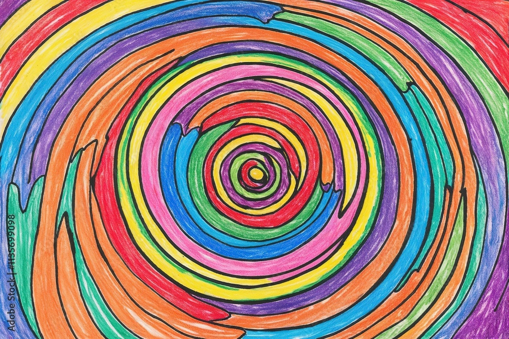 Vibrant Crayon Art with Dynamic Sonic Swirls and Colorful Patterns Vibrant Crayon Art with Dynamic Sonic Swirls and Colorful Patterns