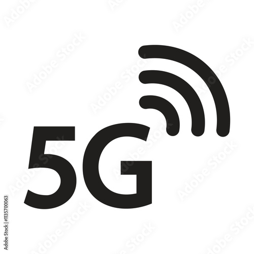 5g network icon. 5g signal icon. 5g network symbol for app, ui and website. cellular network 5g icon, vector illustration on transparent background