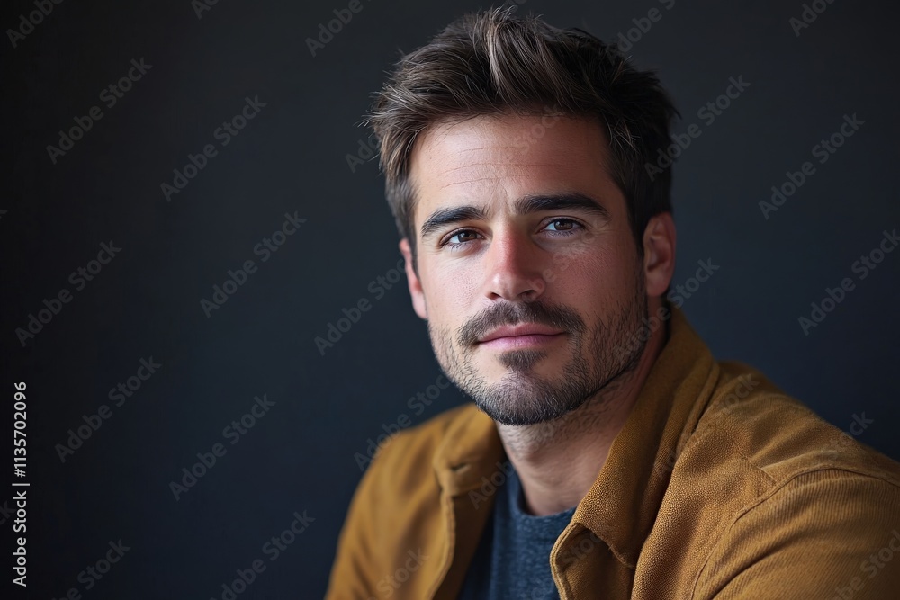 Stylish Young Man with a Confident Expression in a Casual Outfit Stylish Young Man with a Confident Expression in a Casual Outfit