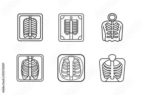 xray icon line art vector illustration