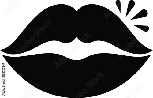 Lips Silhouette Vector illustration Ai Generated