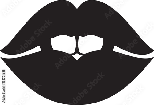 Lips Silhouette Vector illustration Ai Generated