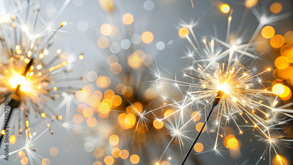 Obraz premium Bokeh Digital Art Colorful Sparklers Spiral Patterns Copy Space Celebratory Energy Excitement Photo Stock Concept