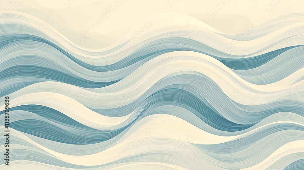 Light blue and cream wavy lines a simple background Light blue and cream wavy lines a simple background