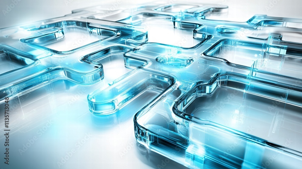 Fototapeta premium Abstract Glass Structure, Futuristic Technology Background