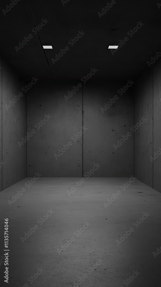 Dark Empty Concrete Room Dark Empty Concrete Room