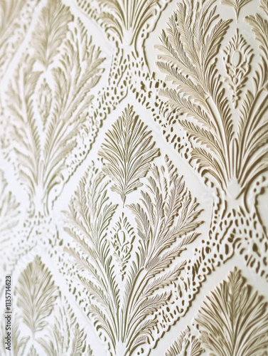 Elegant Embossed Floral Wallpaper Texture