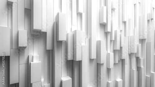 Fototapeta Naklejka Na Ścianę i Meble -  abstract vertical animation white geometric background design seamless looped video 3d rende