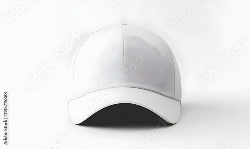 White Baseball Cap on White Background photo