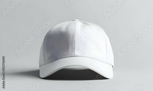 White Baseball Cap on White Background photo