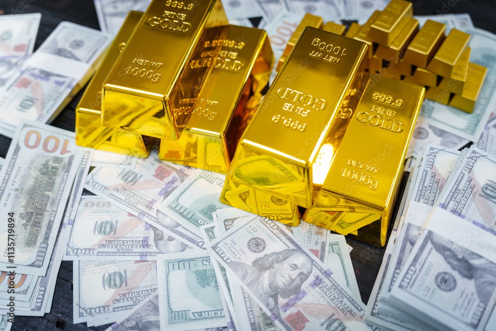 Gold bars and silver bars are placed beside a financial report on a table, symbolizing investment analysis, financial growth,wealth, and prosperity, showcasing the lifestyle of the rich and affluent Gold bars and silver bars are placed beside a financial report on a table, symbolizing investment analysis, financial growth,wealth, and prosperity, showcasing the lifestyle of the rich and affluent