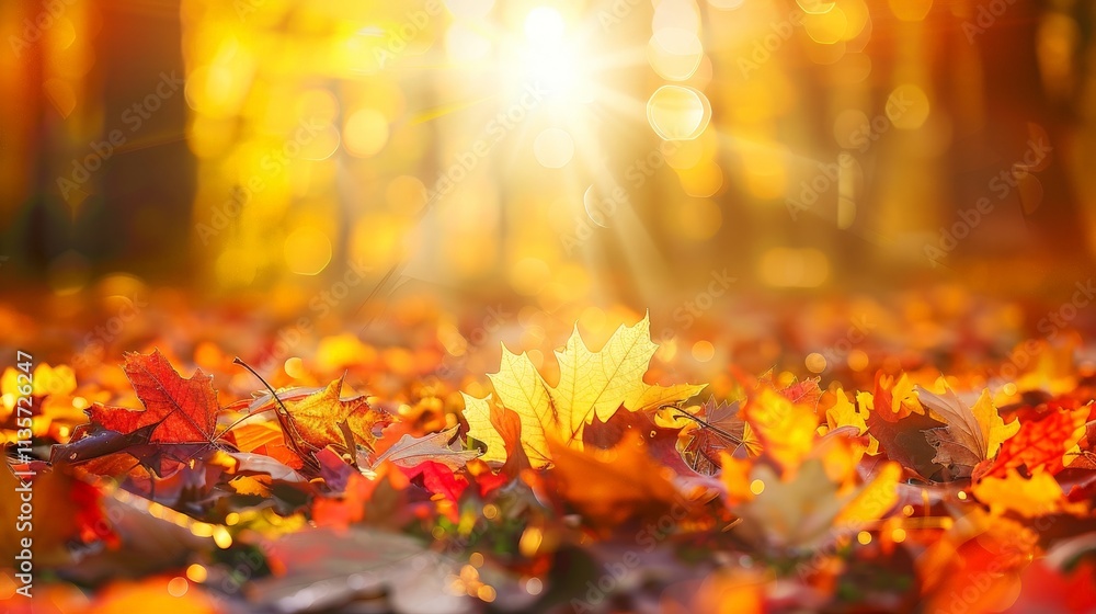 Autumn Leaves in a Golden Forest Autumn Leaves in a Golden Forest