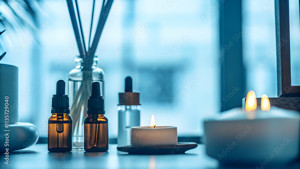 Aromatherapy Oils Candles Vector Set for Relaxation Wellness Infographics Clean Design Ample Copy Space Aromatherapy Oils Candles Vector Set for Relaxation Wellness Infographics Clean Design Ample Copy Space