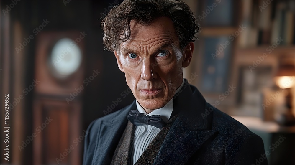 A Captivating Portrait of a Man: Serious, Mysterious, and Intense A Captivating Portrait of a Man: Serious, Mysterious, and Intense
